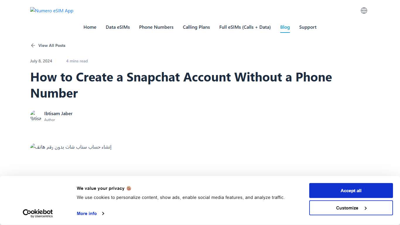How to Create a Snapchat Account Without a Phone Number - Numero eSIM App